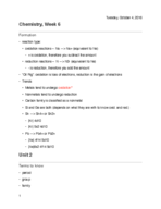 Chemistry, Week 6