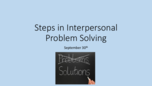 Interpersonal Problem Solving