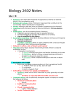 Biology 2602 Unit 3 notes 