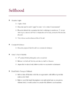 Selfhood Study Questions Outline