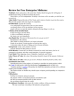 Study Guide for Free Enterprise