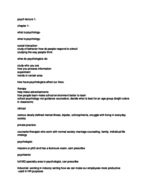 Psychology notes for Exam 1