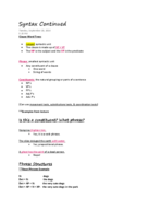 Syntax Continued; English219