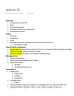 Econ Lecture 10 Notes
