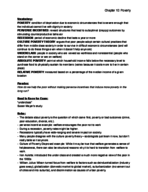Chapter 10 Notes: Poverty