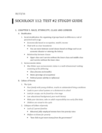 Test #2 Study Guide Soc 112