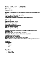 English 119L-114, Week 3 Notes