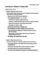 Economics 2- Midterm 1 Study Guide