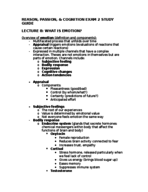 Reason, Passion, & Cognition, Exam 2 Study Guide