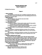 Exam 1 for MKTG 350