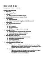 Exam 2 - New Mind Chapters 1 & 3 Review