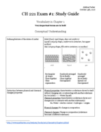 CH 221 Exam 1 Study Guide