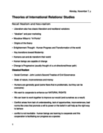 Theories of international Relations