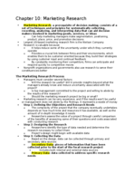 Marketing: Chapter 10 Notes