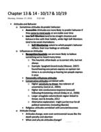 Intro to Psych II Ch. 13 &14 Notes
