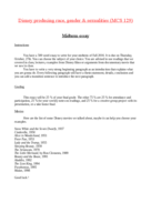 Disney producing race, gender and sexualities (MCS 129) Midterm Essay
