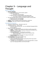 Psychology Chapter 9: Language and Thought