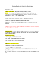 Study Guide for Exam 2 