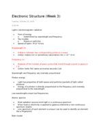 Electronic Structure Week 3 (General Chemistry)