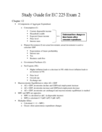 Study Guide for EC 225 Exam 2