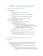 Biol 215 Chapter 23, Respiratory System