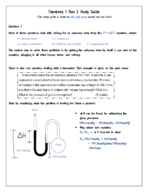 Chemistry 1 Test 2 Study Guide