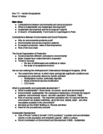 GEO 171 - Human Geographies Week 10 Notes