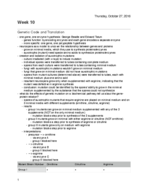 Week 10 notes