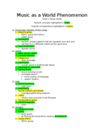 Music as a World Phenomenon- Exam 2 study guide