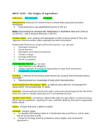 ANTH 1030 – The Origins of Agriculture