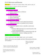 Psych 101, Ch.10 and 11 Notes, and Study Guide for Exam 3