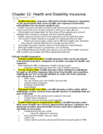Finance: Chapter 12 Notes
