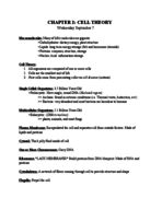 Chapter Two: Cell Theory