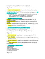 Management Theory/ Practice Exam 2 Essay Questions
