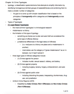 CRJ 270 Chapter 18: Crime Typologies