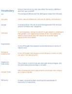Intro to sociology Final Exam Vocabulary Chapter 8