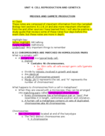 BIOL190: Meiosis & Gamete Production (Week 11)