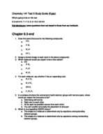 Chem 141, Test 3 Study Guide