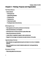 Chapter 6 - Policing: Purpose and Organization