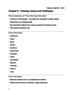 Chapter 8–Policing: Issues and Challenges