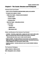 Chapter 9: The Courts–Structure and Participants