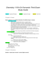 Chemistry 1151k Exam 3 Study Guide 