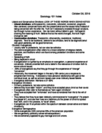 Intro to Sociology Week 9 notes