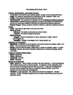 Anthropology and the Human Experience Study Guide EXAM4