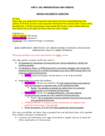 BIOL190: Meiosis & Genetic Variation (Week 12)
