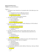 BIOL 1543, Exam 3 Review (Chapters 23, 24, 26, 27, 28, 29, and 30)