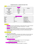 Chapter One and Two In Class Notes