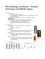 Microbio Lab Notes - Aseptic Technique and Media Types