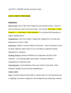 Bio lab test study guide