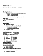 Econ 201 Lecture 23 Notes